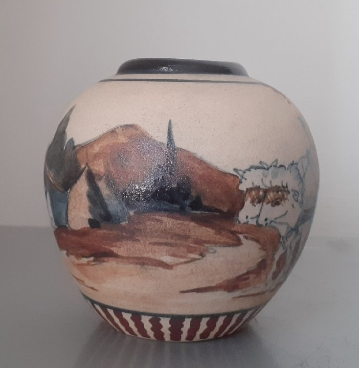 Ciboure Pottery, Fischer Period Ball Vase-photo-1