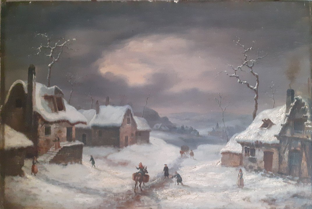Alphonse Cassard (1787-1842) paysage hivernal-photo-2