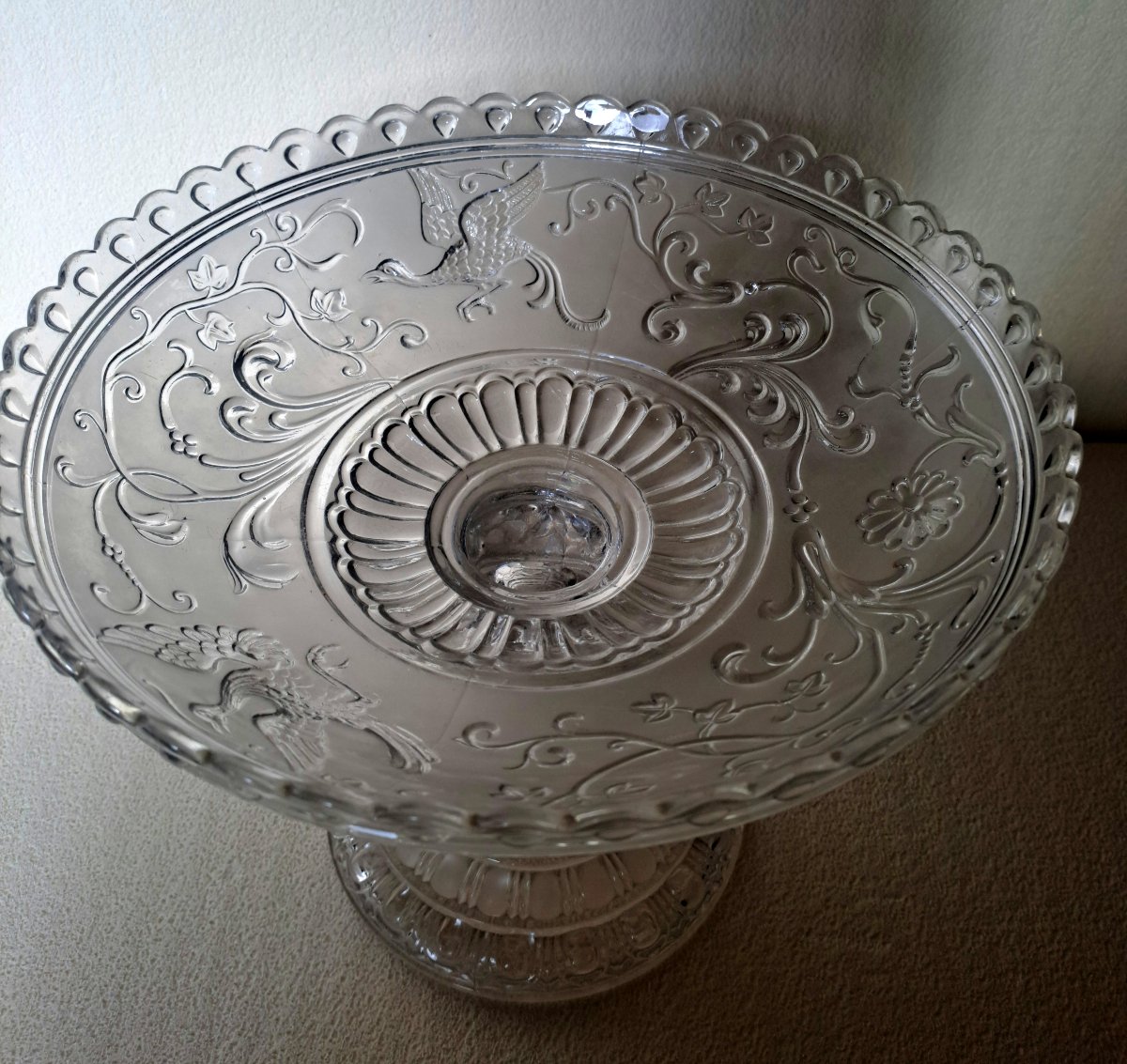Grande coupe Baccarat Oiseaux du Paradis -photo-2