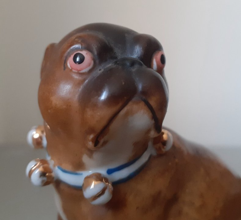 Deux chiens carlins en porcelaine Allemande -photo-3