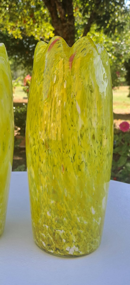 Paire de vases en verre soufflé Clichy Legras -photo-3