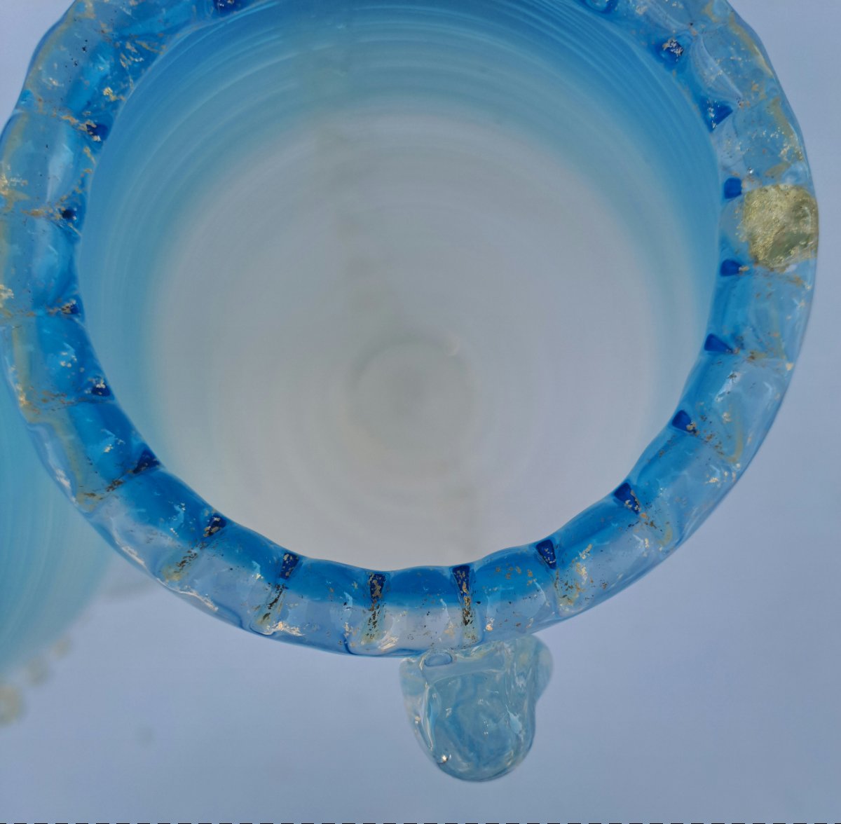 Paire de vases filigranés en verre soufflé Murano -photo-4