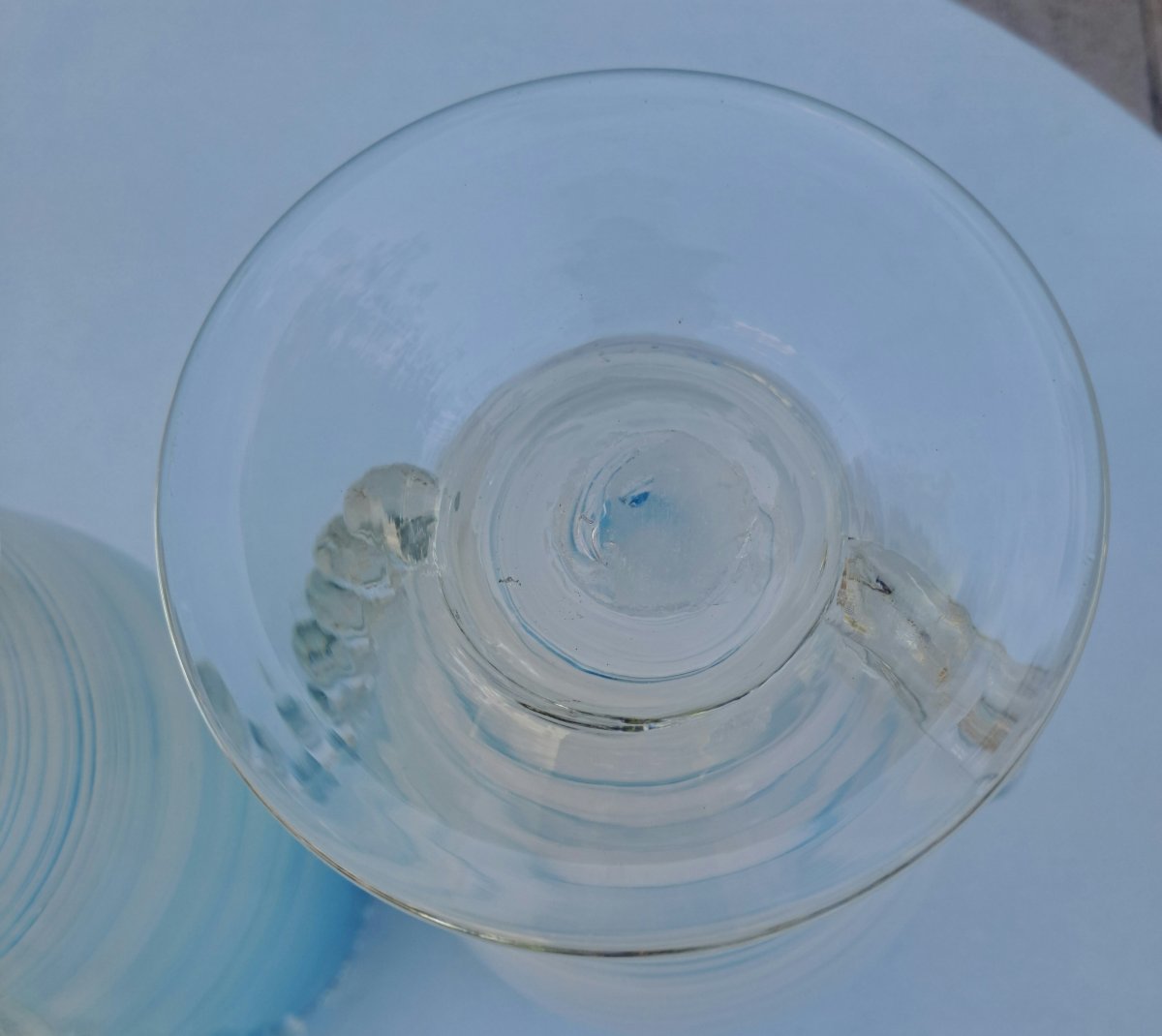 Paire de vases filigranés en verre soufflé Murano -photo-7