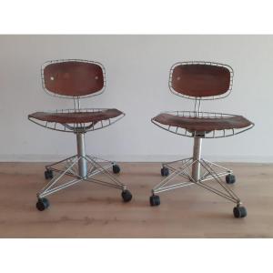 Michel Cadestin And Georges Laurent Pair Of Library Chairs For Beaubourg 