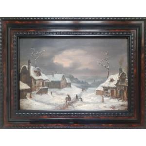 Alphonse Cassard (1787-1842) paysage hivernal