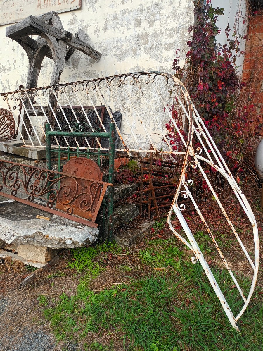 Rambarde d'Escalier Art Nouveau En Fer Forgé-photo-4