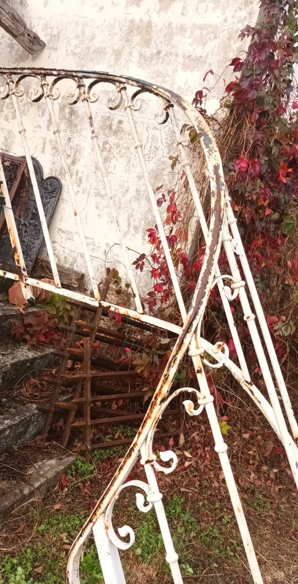 Rambarde d'Escalier Art Nouveau En Fer Forgé-photo-3