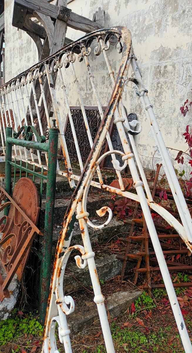 Rambarde d'Escalier Art Nouveau En Fer Forgé-photo-4