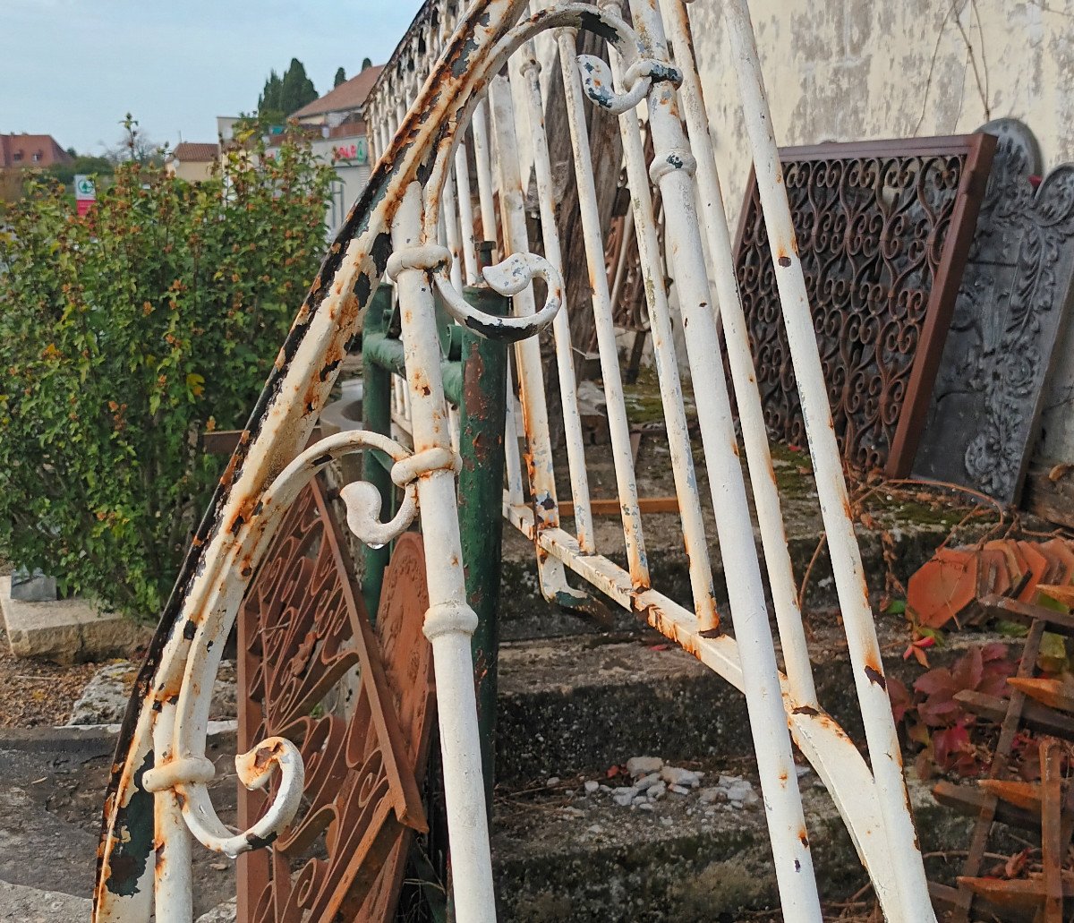 Rambarde d'Escalier Art Nouveau En Fer Forgé-photo-5