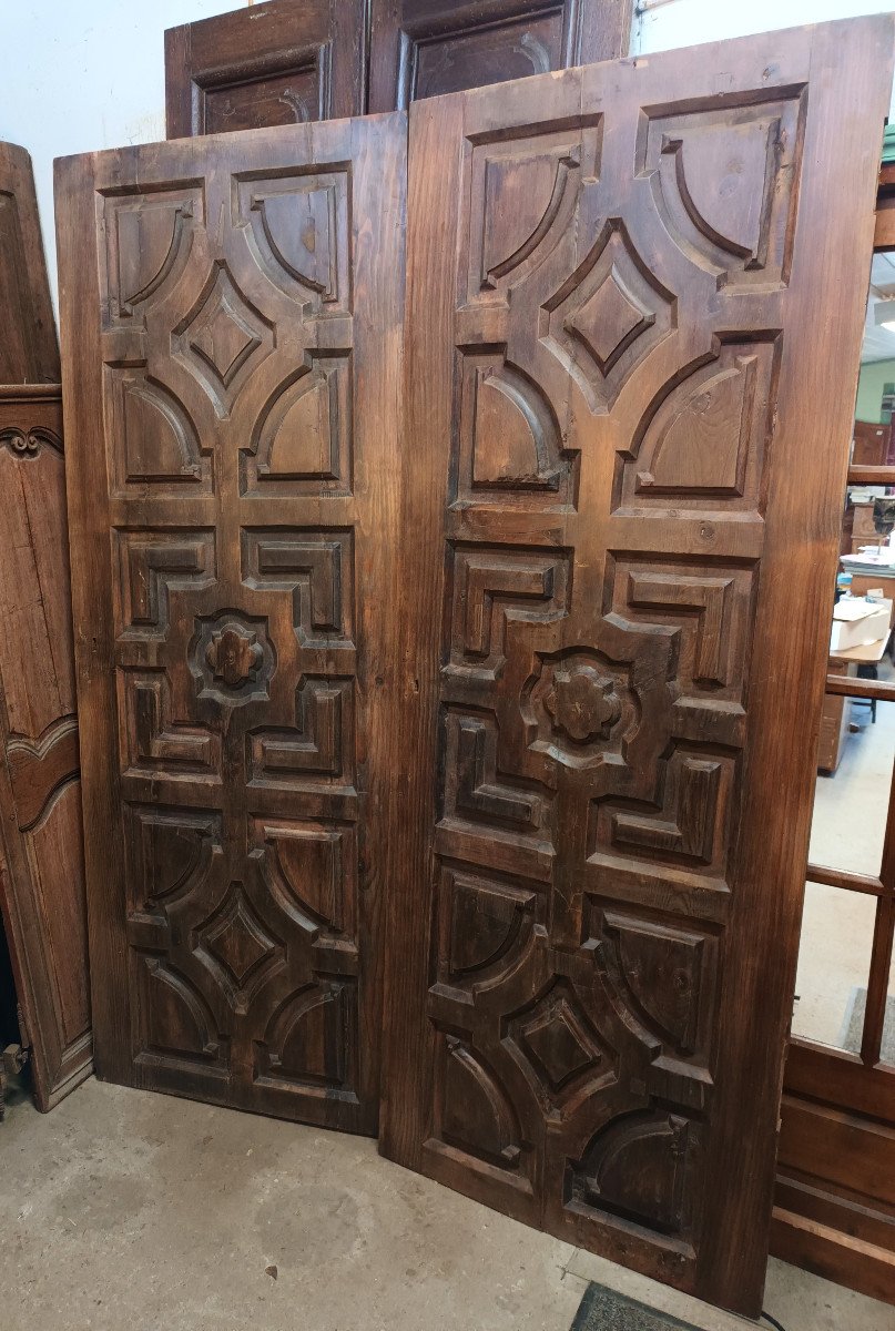 Rare  Porte Sculptée en Mélèze XVIIIe  têtes de lit