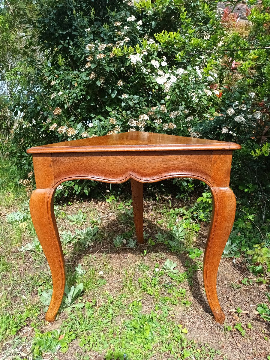 Rare Petite Table Tripode Louis XV, Table De Milieu 18e, Table d'Angle XVIIIe en robinier-photo-2