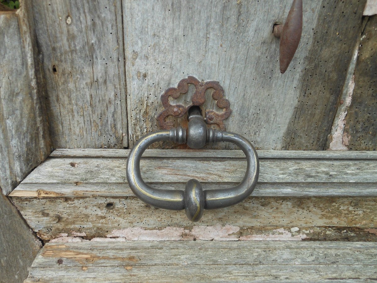 Imposing Entrance Door In Walnut Louis 14-photo-3