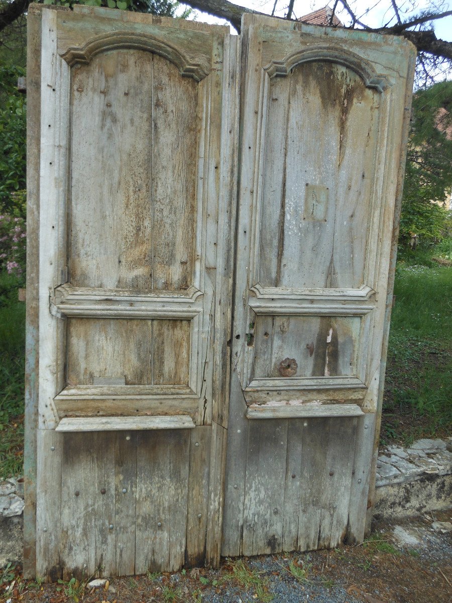 Imposing Entrance Door In Walnut Louis 14-photo-1