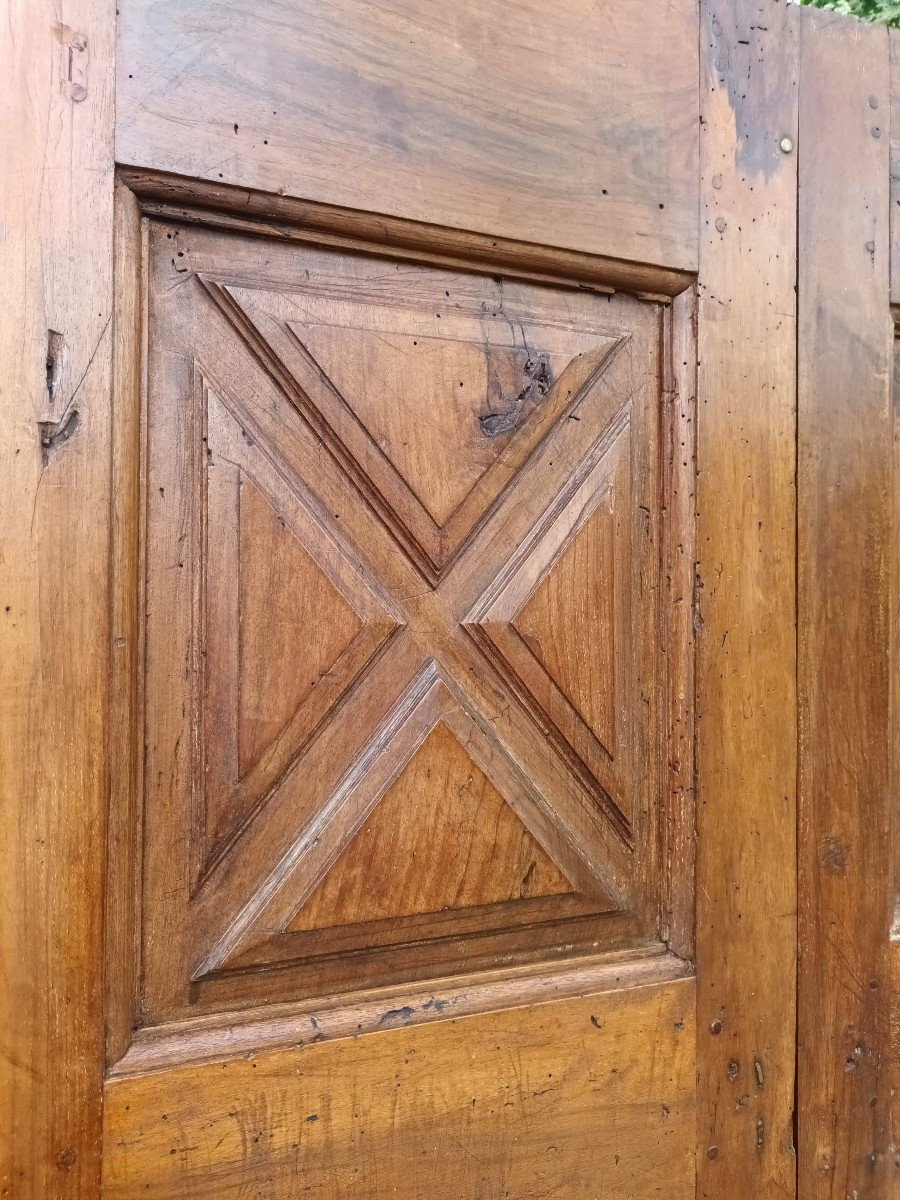 Rare Pair Of Double-sided Doors XVII In Walnut, 17th Doors-photo-1