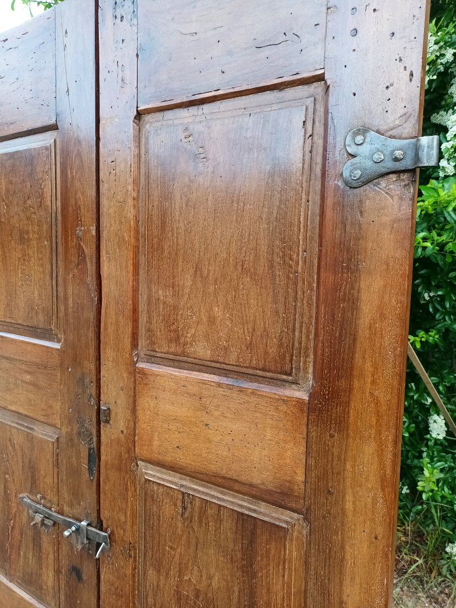 Rare Pair Of Double-sided Doors XVII In Walnut, 17th Doors-photo-7
