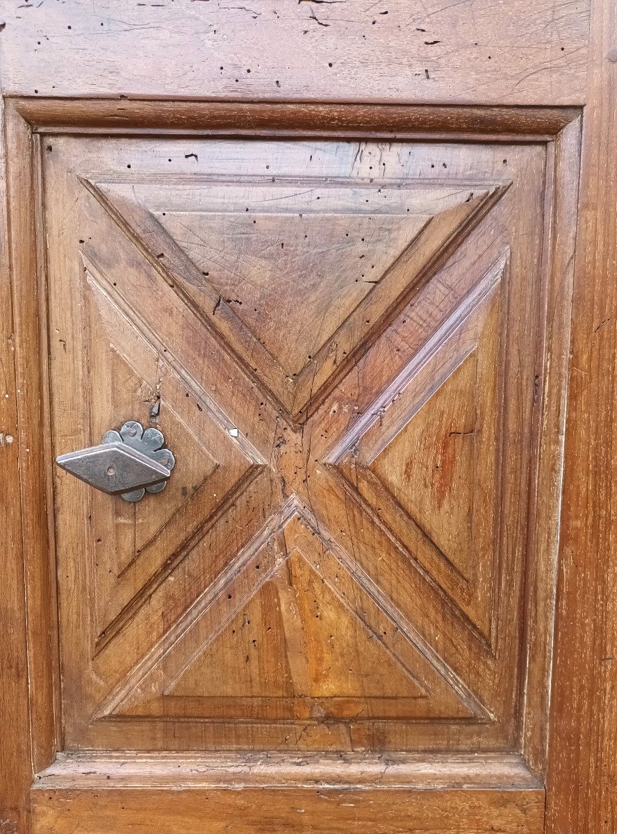 Rare Pair Of Double-sided Doors XVII In Walnut, 17th Doors-photo-8