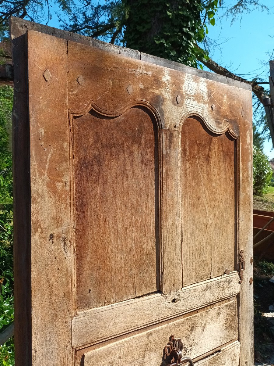 Rare Porte d entrée en  Noyer  Directoire, Porte XVIIIe De Caractère-photo-2