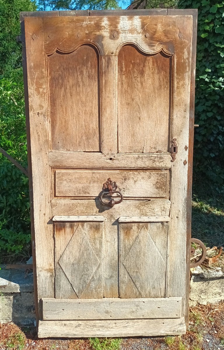 Rare Porte d entrée en  Noyer  Directoire, Porte XVIIIe De Caractère