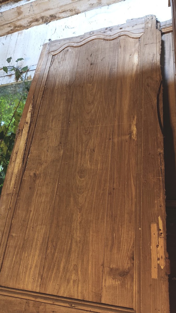 Large Cherry Wood Closet 18 Eme And 2 Panels Of Woodwork-photo-5