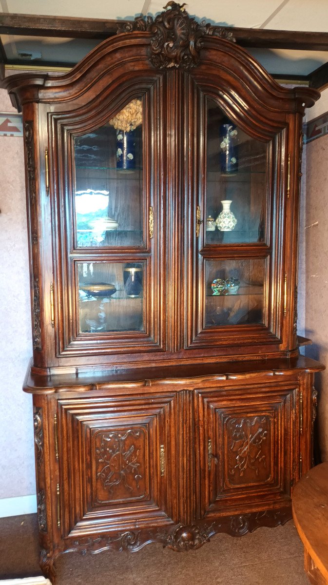 meuble deux corps Louis XV Provençal XVIIIe,  buffet  2  corps 18e Noyer