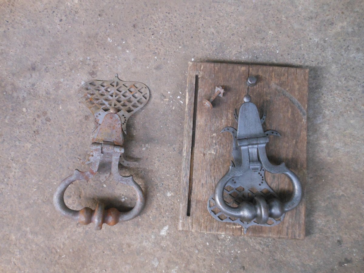 grande Paire De Heurtoirs De Portes Cochéres De Chateau,   gros  Heurtoir 19 eme-photo-4