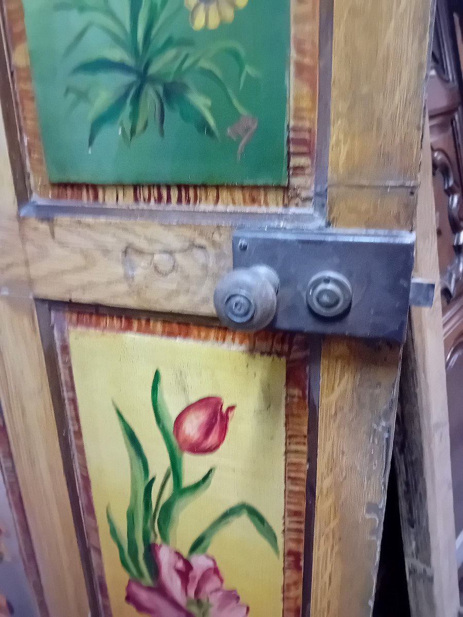 Bedroom Door With Four Tender And Bucolic Bouquets 1900-photo-3