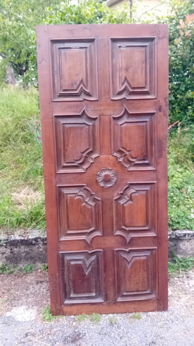 Rare Et Insolite Porte Louis XIV ,     boiserie en noyer   ,   panneau profondement moulurés-photo-3