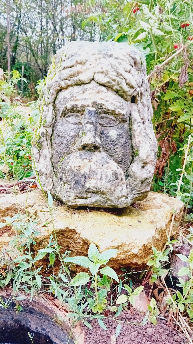 Rare Unusual White Stone Sculpture-photo-2