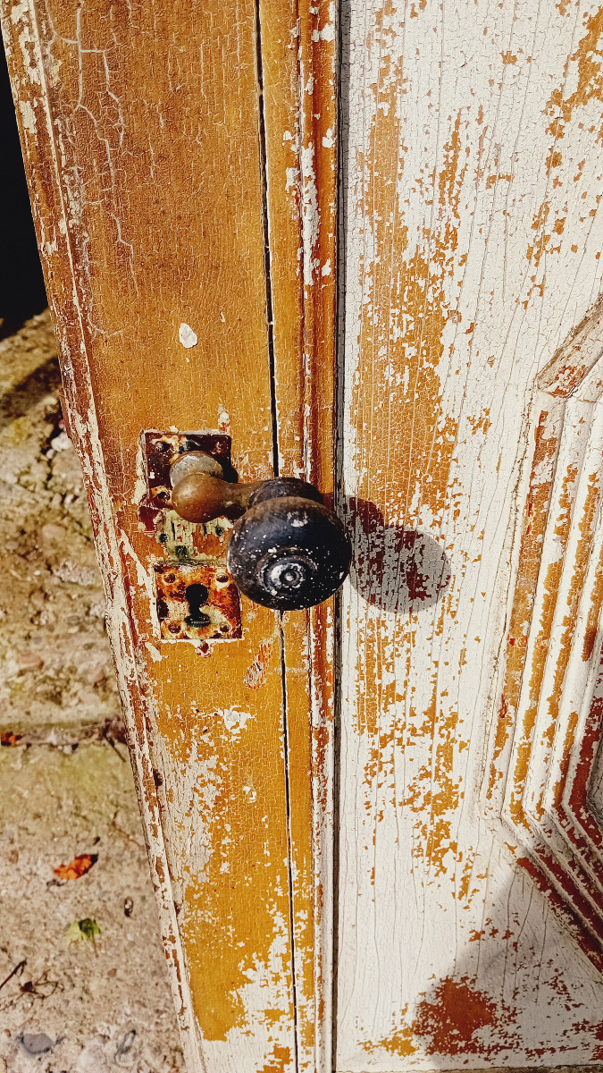 suite de 5 portes double face en resineux, boiserie  19 eme-photo-2