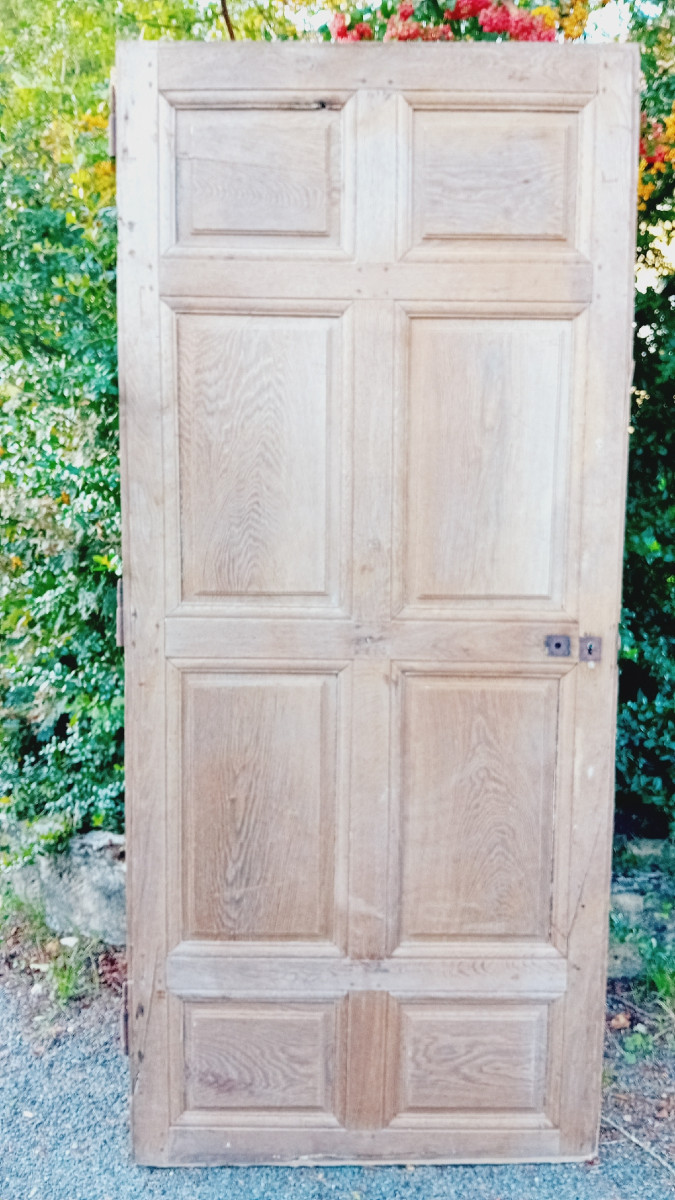 Louis XIV Door In Double-sided Oak, 18th Century Woodwork-photo-2