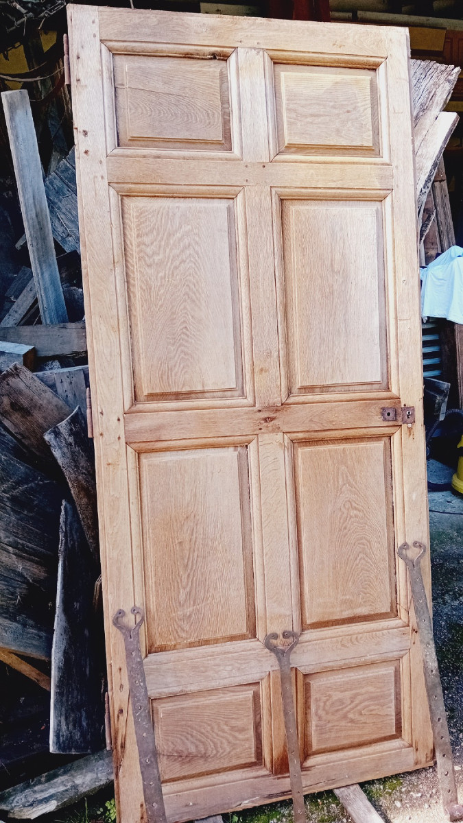 Louis XIV Door In Double-sided Oak, 18th Century Woodwork-photo-4