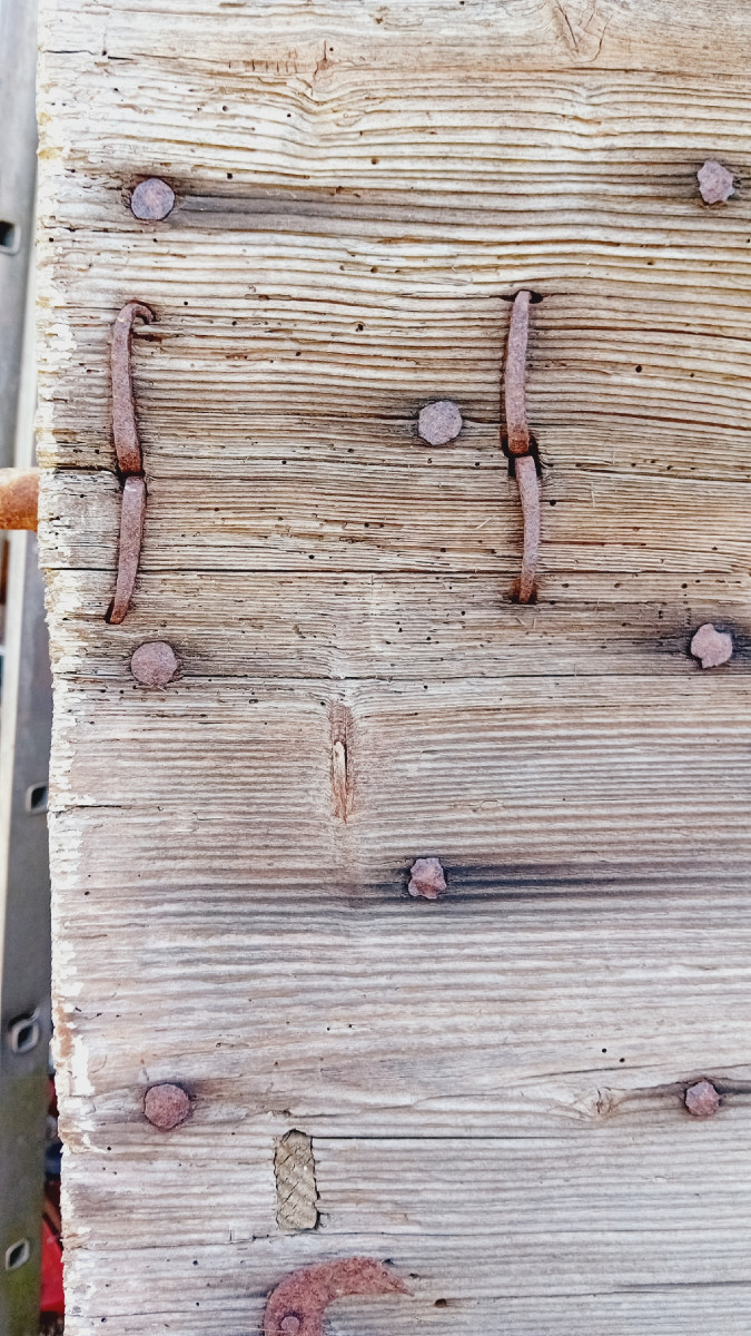 Rare 18th Century Studded Farmhouse Door -photo-3