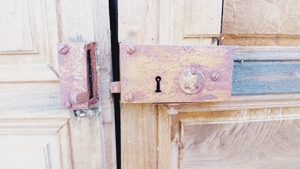 Set Of 3 Pairs Of Double-sided Oak Doors From The 18th Century-photo-4