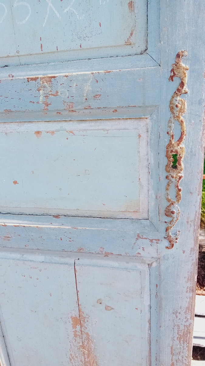 3 Large 19th Century Cupboard Doors In Their Original Condition, Oak And Fir Woodwork-photo-2