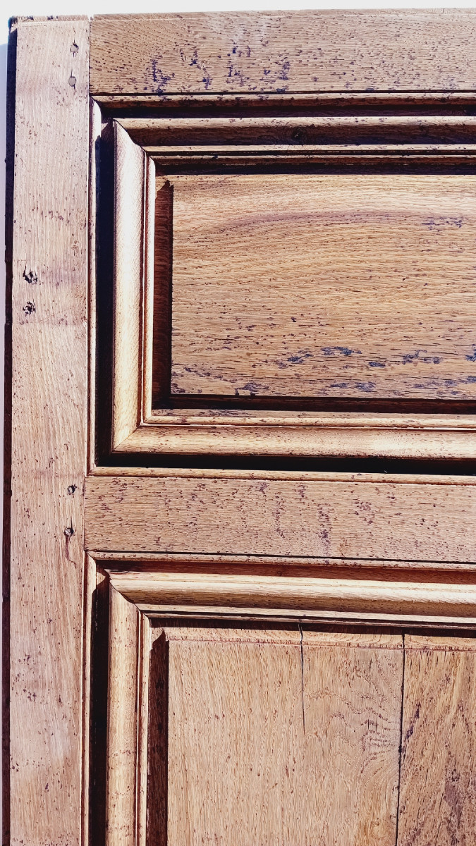 Rare Suite Of 4 Oak Doors With Large Double-sided Frame, 17th Century Woodwork-photo-5