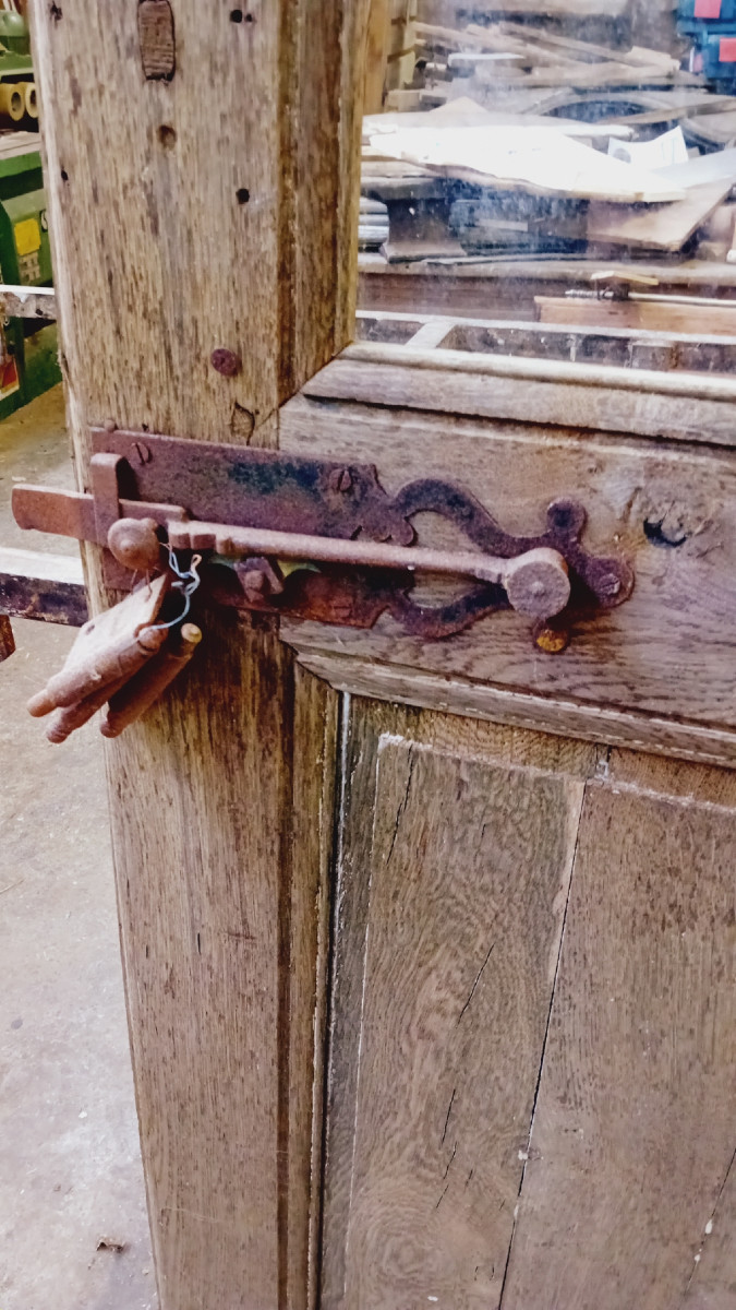 18th Century Oak Glass Door -photo-3