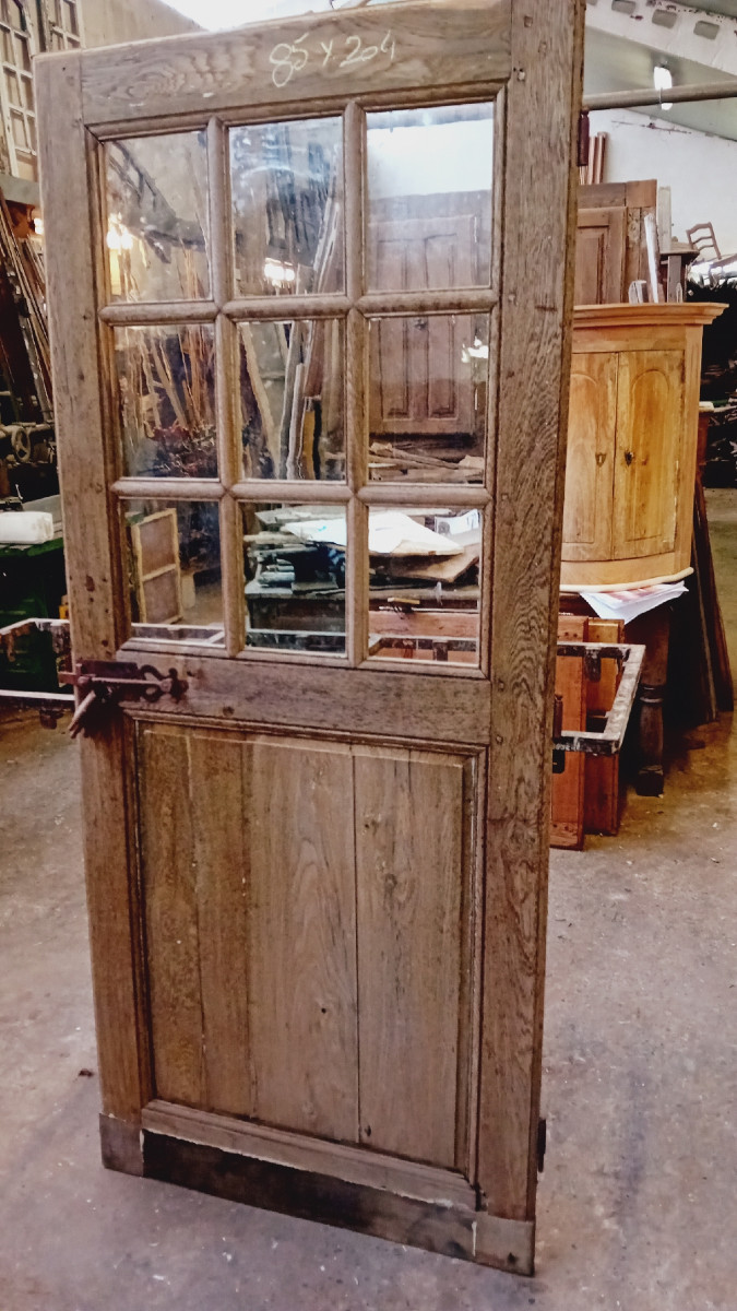 18th Century Oak Glass Door 