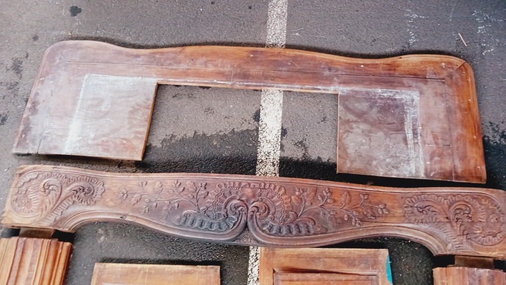 grande cheminée en chêne sculptée, boiserie 18 eme-photo-1