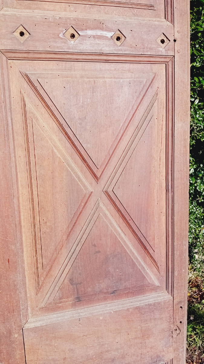 petite porte louis XIII  en noyer, boiserie  double face  17 eme-photo-2