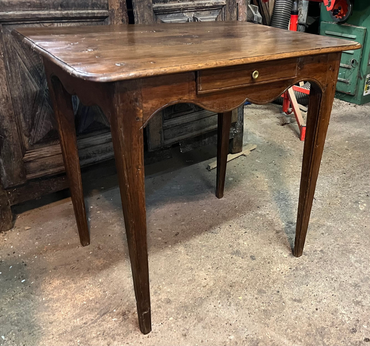 petite table en chêne  transition, table a en cas 4 faces, avec tiroir-photo-2