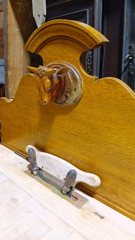 Small Butcher's Or Delicatessen Block Made Of Oak And Beechwood, Dating From The 1950s-photo-2