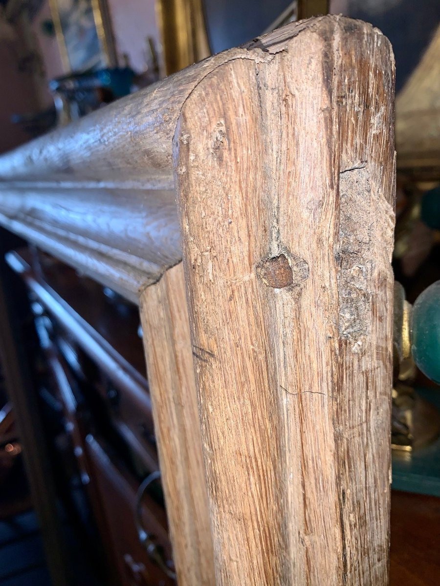 Grand cadre ancien en bois sculpté 17e siècle -photo-3