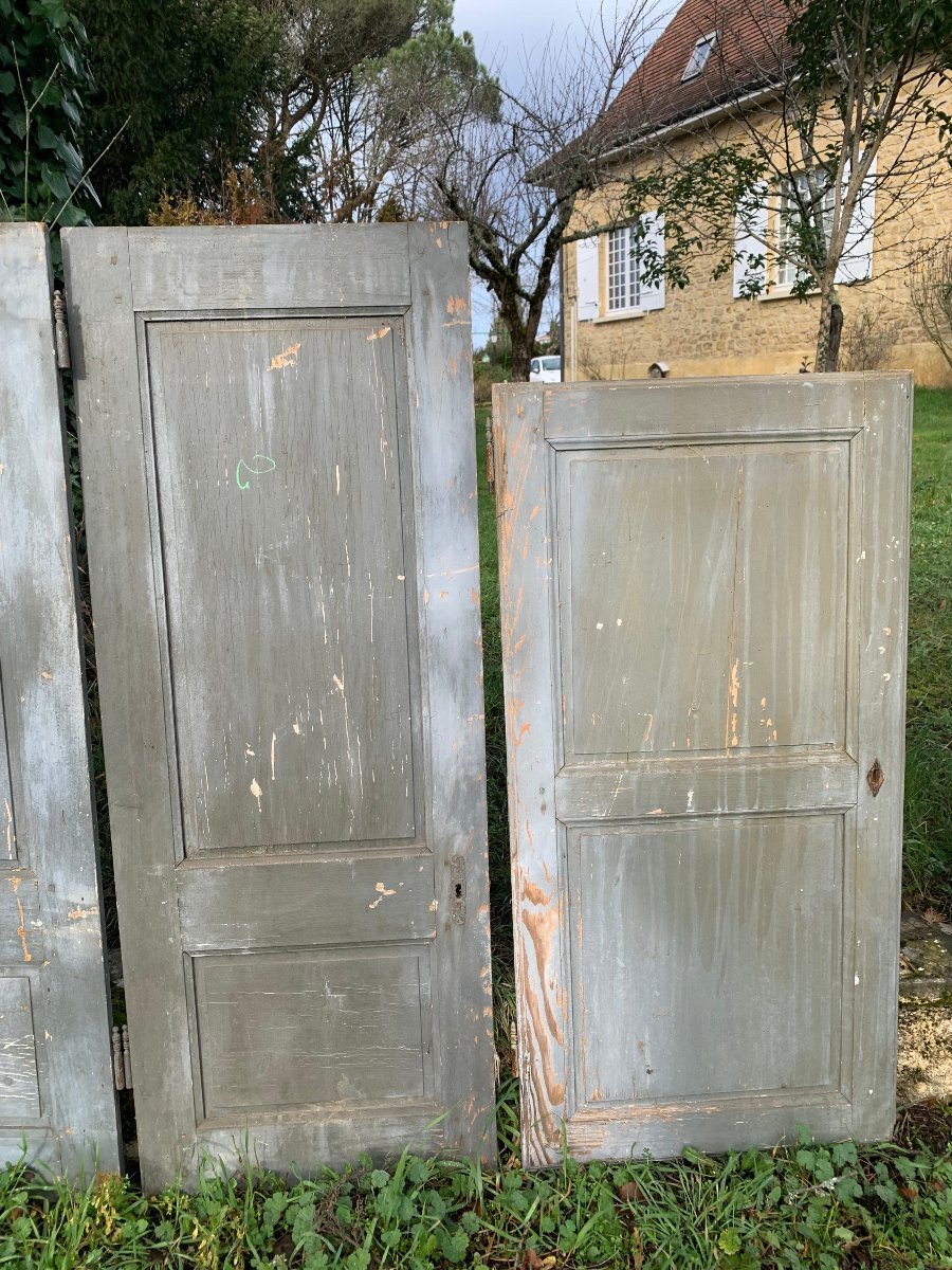 Suite de portes de placard en résineux boiserie du 19 eme siecle-photo-4