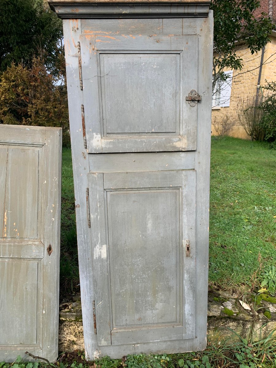 Suite de portes de placard en résineux boiserie du 19 eme siecle-photo-2