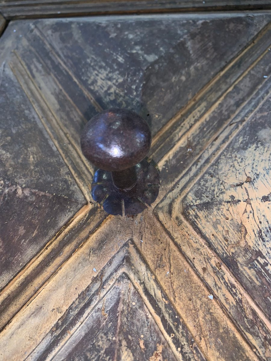 Bouton et rosace de porte fer forgé  debut   XVII siècle-photo-3