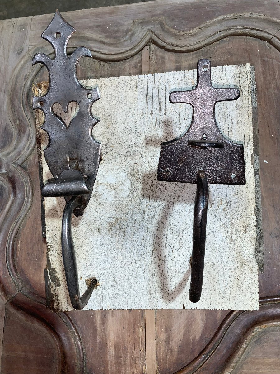 Loquets à poucier ancien fer forgé XIXe siècle-photo-2