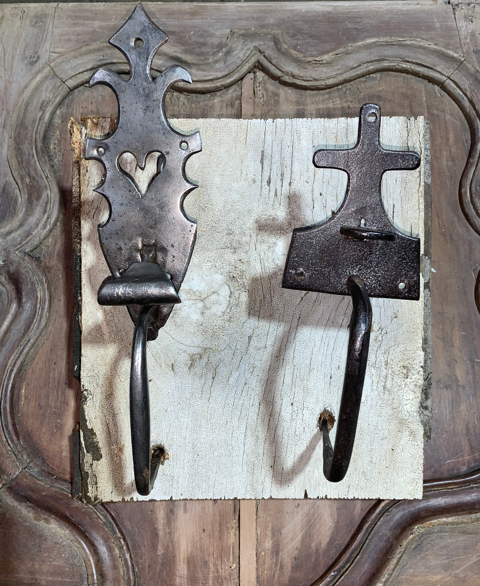 Loquets à poucier ancien fer forgé XIXe siècle