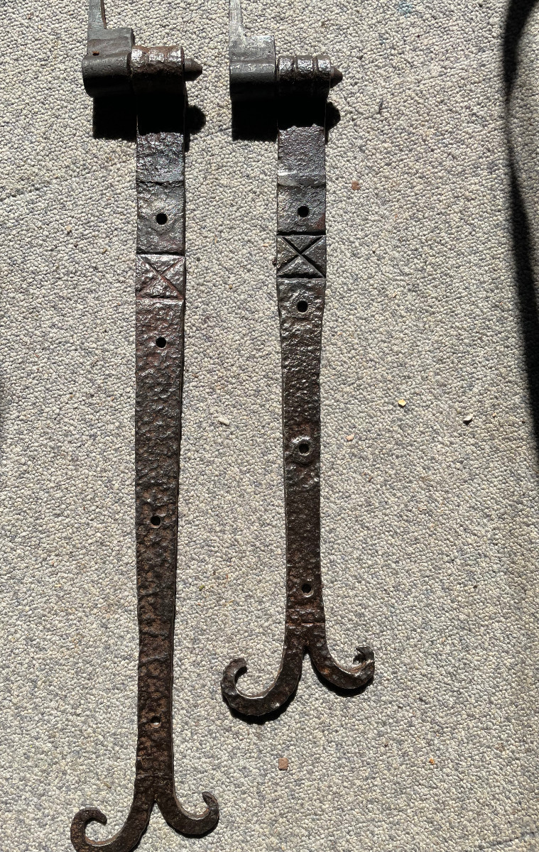 Rare Pair Of 16th Century Hinges