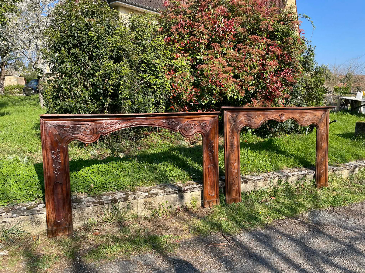 Paire de Cheminée en bois 18e siècle-photo-4