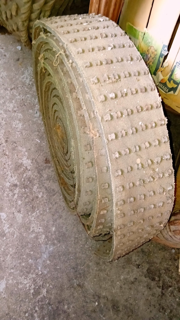 insolite!!! sangle, courroie d'usine  poudrerie   cuir tressé, cadre de tableau , cercles-photo-3